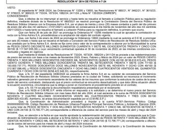 Millonario aumento para la empresa de recolección de residuos en Trelew