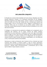 Intendentes de Argentina y Chile firman un declaración por el Tratado de Paz y Amistad