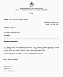 Parques Nacionales se quedó sin presidente: renunció Larsen