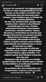 Nico Vázquez explicó los motivos de su separación tras 18 años de relación con Gimena Accardi