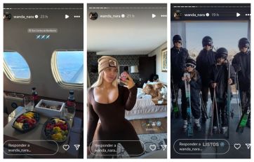 Wanda Nara viajó con sus hijos a Bariloche: avión, lujo y mucha nieve