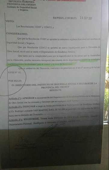 El ISSyS es una isla: crearon un departamento y asignaron nuevos cargos a los amigos