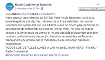 Acusaron a Nicole Neumann por discriminación en Tucumán y ella respondió duramente