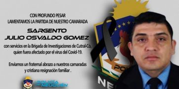 Gutiérrez y la familia policial despiden al sargento Gómez quien murió en combate contra el Covid