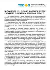 Parrili durísimo con los Senadores de Juntos por el Cambio: 