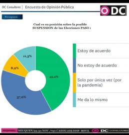 Encuesta: el 42,2% de los neuquinos está a favor de suspender las PASO