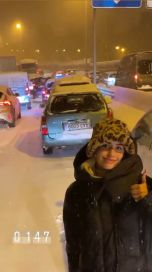 Lali Espósito iba a grabar y quedó atrapada por la  histórica nevada de Madrid
