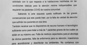 Durísima nota de los médicos de Río Turbio denunciando pésimas condiciones de trabajo