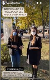 Pampita inauguró una plaza en homenaje a su hija Blanquita