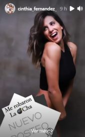 La reacción de Cinthia Fernández luego de ser censurada por mostrar la cola