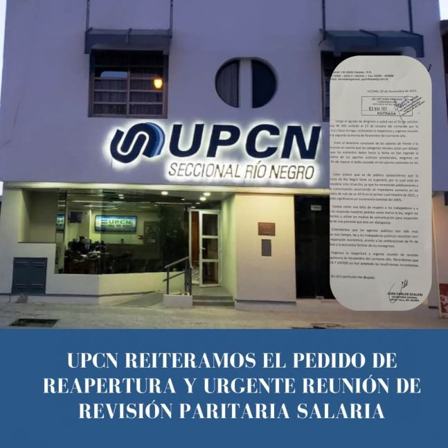 UPCN vuelve a pedir una urgente reunión paritaria