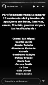 El emotivo agradecimiento de los bomberos de Corrientes a Santiago Maratea