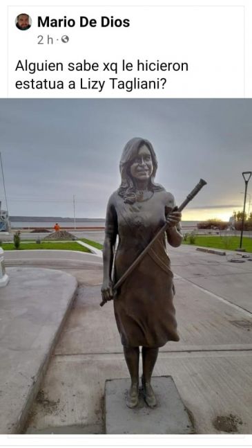 ¿Lizy o Cristina? la estatua del Paseo de los Presidentes que se volvió viral
