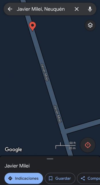 ¿Milei tiene su propia calle en Neuquén?