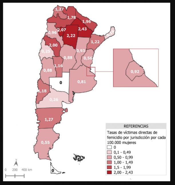 Dos patagónicas entre las provincias con mayor tasa de víctimas de femicidios en 2021