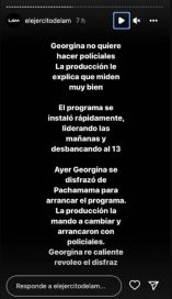 La furia de Georgina Barbarossa con la producción de su programa: 