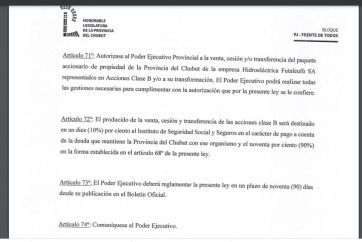 Polémica: el proyecto de renta hídrica autoriza a la Provincia a vender sus acciones