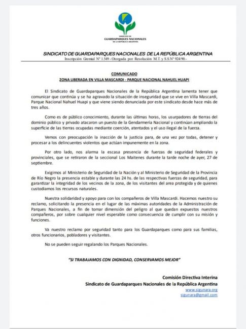 Guardaparques denuncian “zona liberada” en Mascardi y reclaman a Nación y Provincia