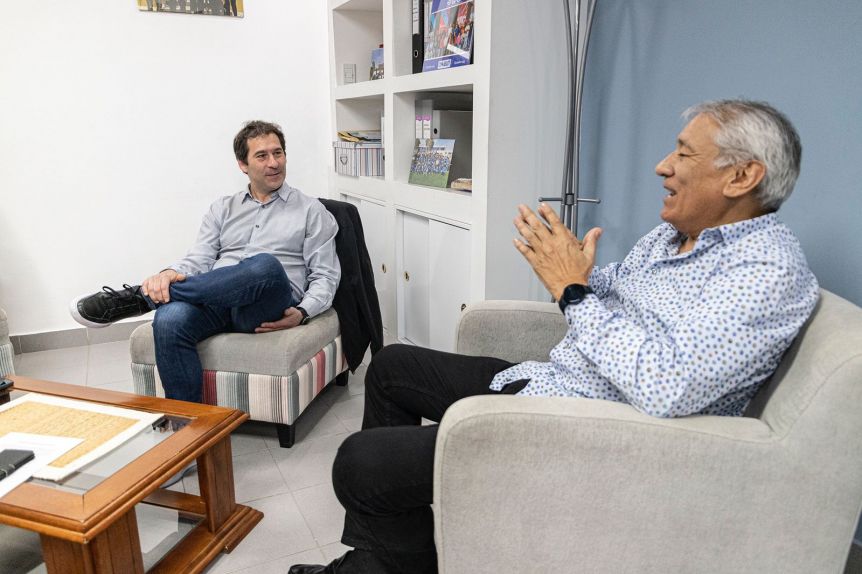 Luque en modo candidato: se reunió con el secretario general del Centro de Empleados de Comercio de Trelew