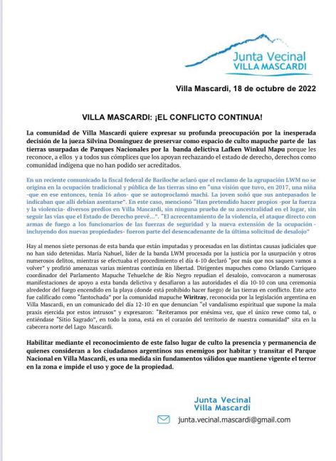 Villa Mascardi: Vecinos rechazan la decisión de la Justicia de preservar un espacio de culto mapuche
