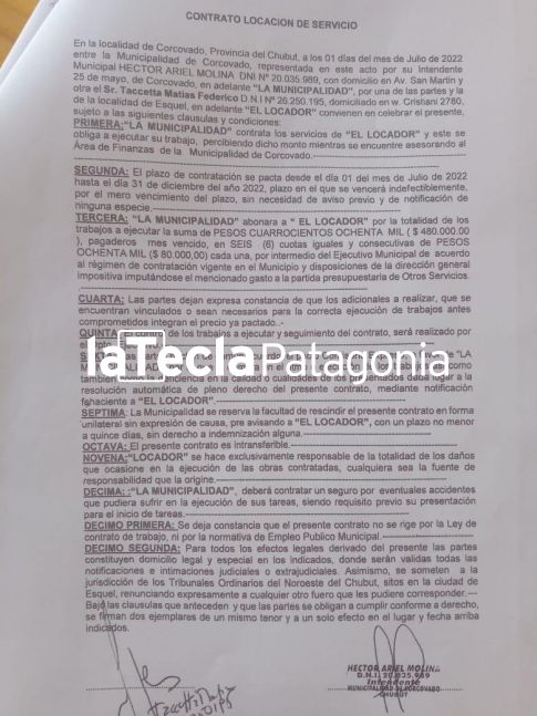 Polémica por el contrato de un diputado del PRO con el municipio de Corcovado