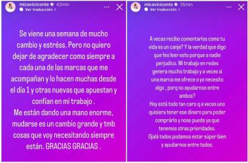 Mica Viciconte le respondió a los haters que la tildaron de vivir de canjes: 